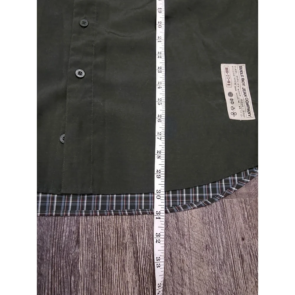Vintage Bugle Boy Button Up Green Shirt Men's Size Medium - Picture 5 of 8